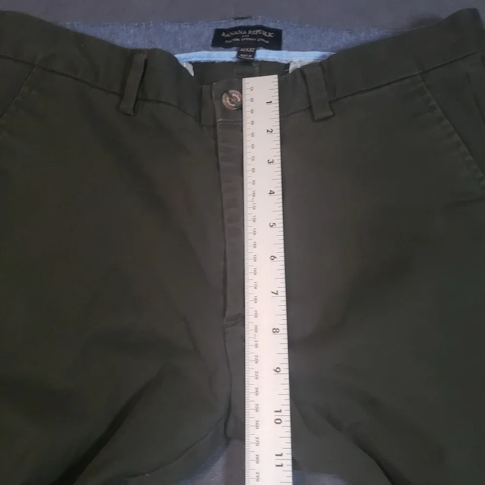 Banana Republic Fulton Skinny Chino Pants Mens 32x32 Olive Green Stretch Cotton